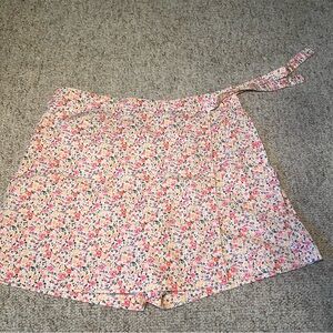 VTG Paul Harris Sz 16 Ditsy Floral Wrap Maxi Skort Pink  White Print Feminine